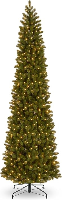 National Tree Company 12 ft Pre-Lit Downswept Douglas Fir Slim Artificial Christmas Tree, 850 LED... | Amazon (US)