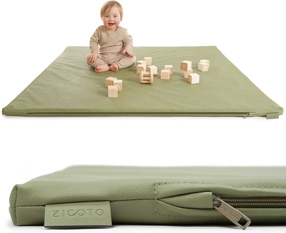 Stylish Padded Baby Play Mat for Your Boy or Girl - Extra Thick & Super Soft Vegan Leather Floor ... | Amazon (US)