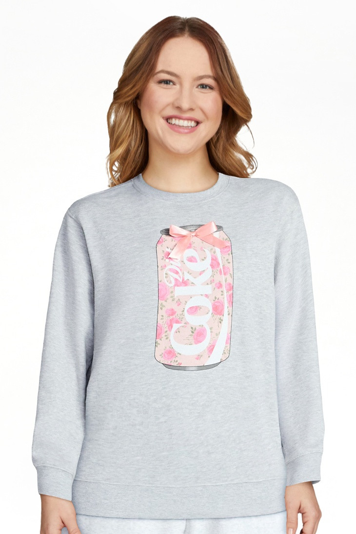 Coca-Cola Women's Diet Coke Floral Graphic Crewneck Sweatshirt, Sizes XXS-XXL | Walmart (US)