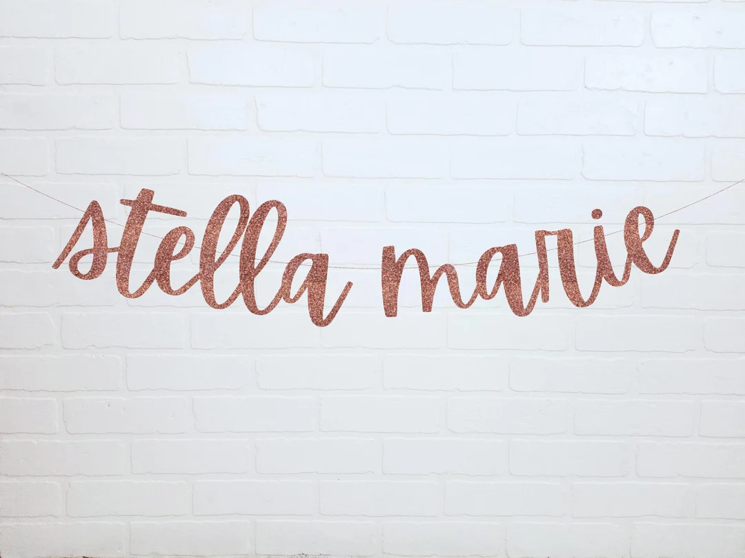 Baby Name Banner Girl Name Banner Two Names Baby Banner Baby Shower for Girl Girl Nursery Sign Bi... | Etsy (US)