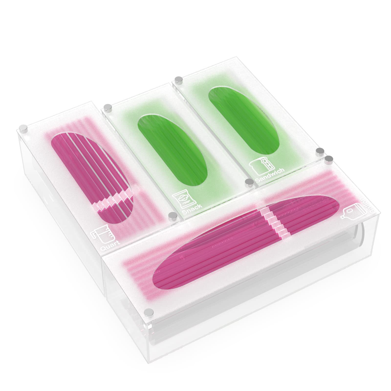 SRALEST Ziplock Bag Storage Organizer, Acrylic Kitchen Drawer Baggie Box,Food Storage Bag Holders Co | Amazon (US)