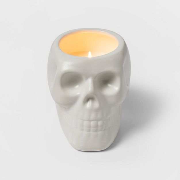 8oz White Ghost Train Ceramic Skull Figural Candle - Hyde &#38; EEK! Boutique&#8482; | Target