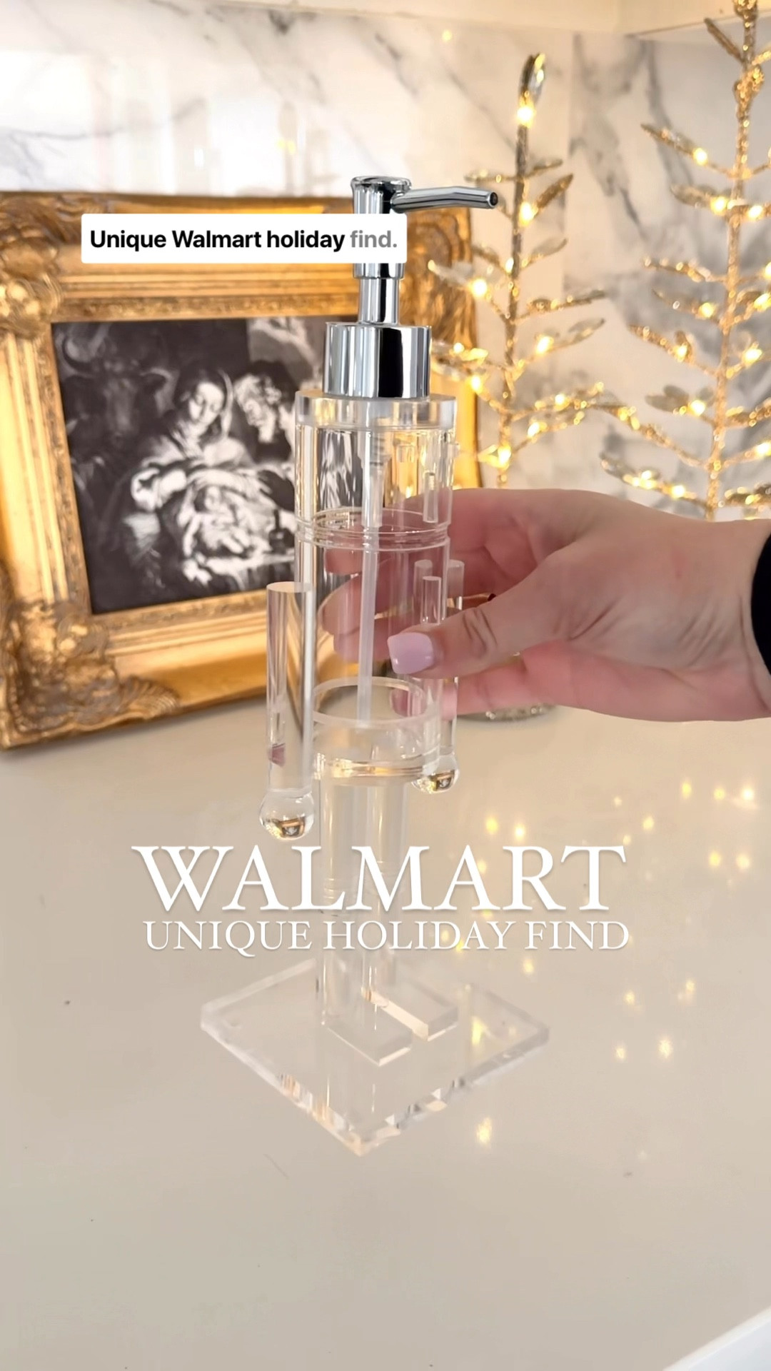 The cutest acrylic Nutcracker soap dispenser from Walmart! I used clear soap to keep the fully clear look, but you could use any accent color to match your decor!

Christmas decor, holiday, decor, clear, Nutcracker, acrylic, decor, kitchen, vines, kitchen, decor, smart faucet, gold faucet, digital art, nativity scene, black-and-white decor, modern decor, 

#LTKStyleTip #LTKFindsUnder50 #LTKHoliday