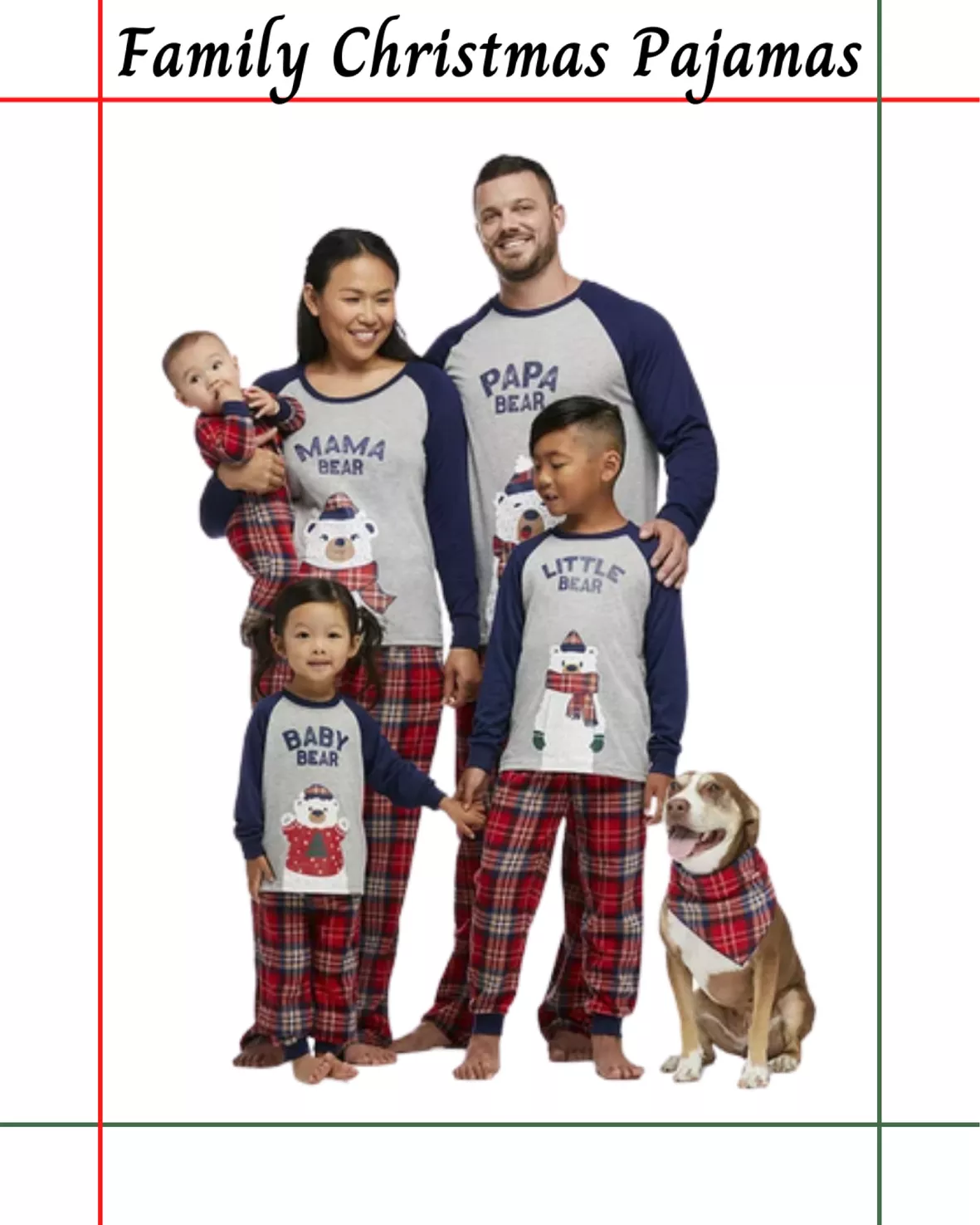 Jolly Jammies Buffalo Plaid Matching Family Christmas Union Suit Pajama Set