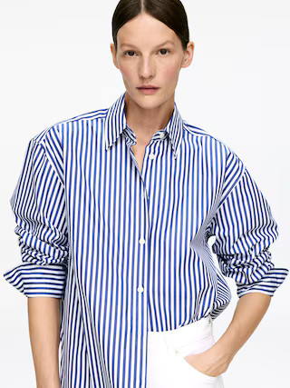 Popeline-Hemd mit lockerer Passform – Blau/Weiß – ARKET AT | Arket EU