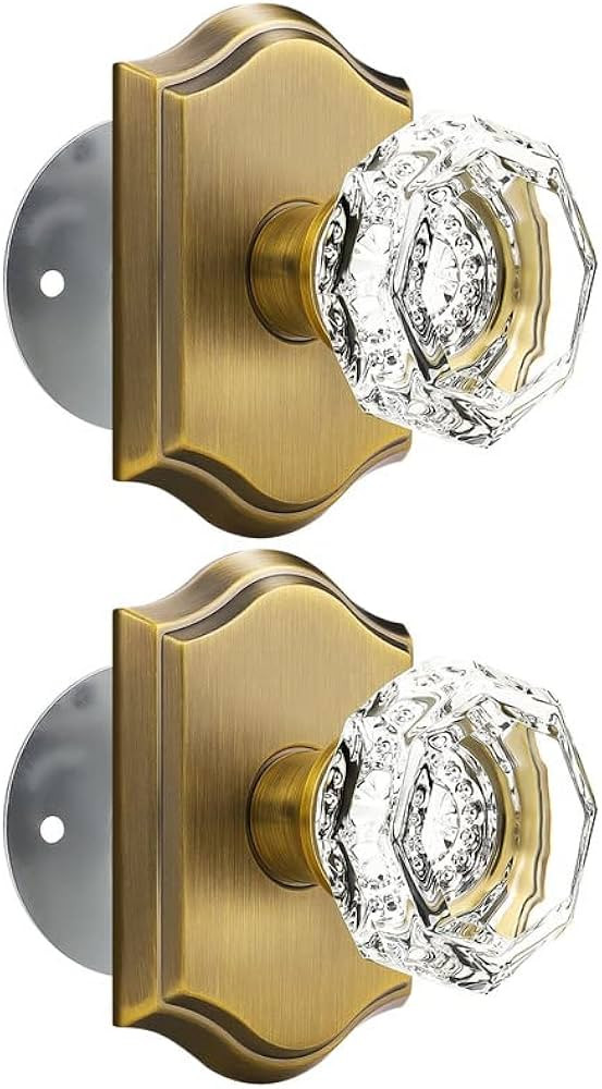 Orger Crystal Interior Half-Dummy Door Knobs for Cloakroom/French Door, Individual Non-Turning De... | Amazon (US)