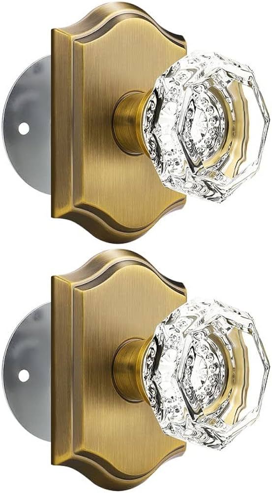 Orger Crystal Interior Half-Dummy Door Knobs for Cloakroom/French Door, Individual Non-Turning De... | Amazon (US)