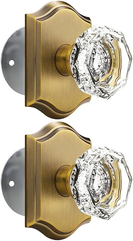 Orger Crystal Interior Half-Dummy Door Knobs for Cloakroom/French Door, Individual Non-Turning De... | Amazon (US)