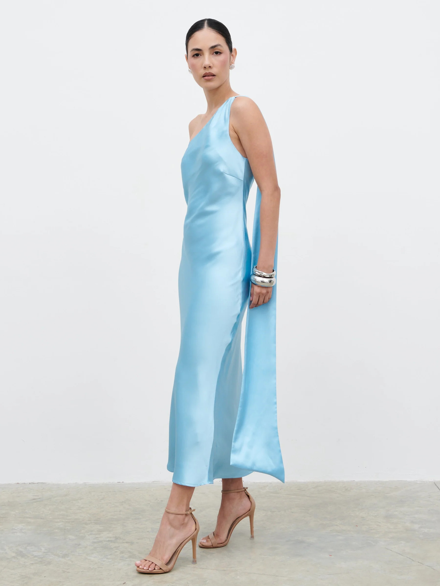Sheree Scarf Midaxi Dress - Sky Blue | Pretty Lavish (UK)