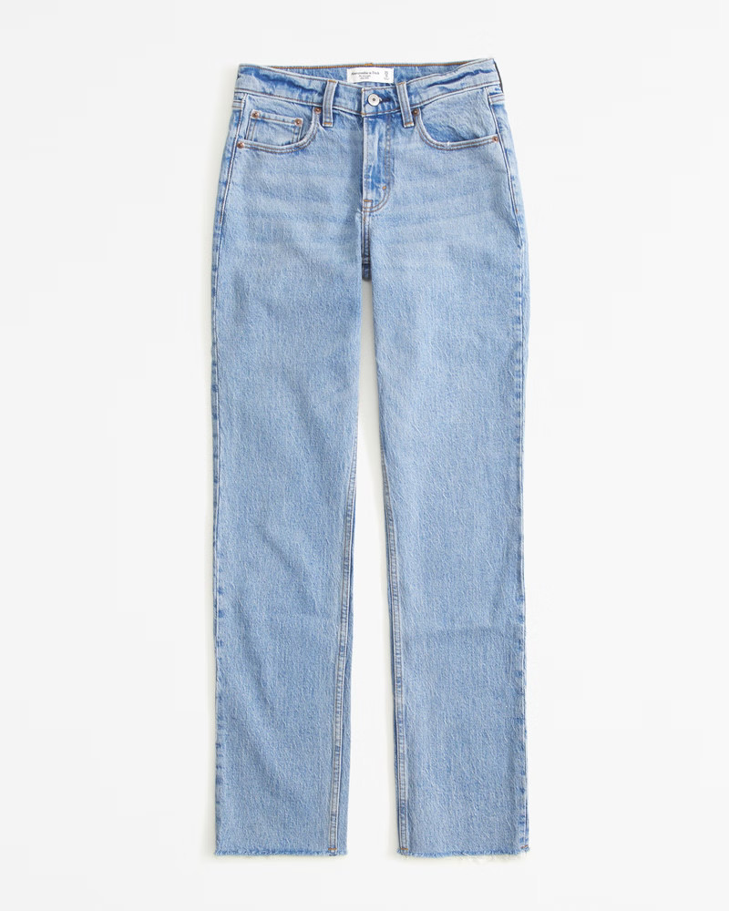 Women's Curve Love Mid Rise 90s Straight Jean | Women's Bottoms | Abercrombie.com | Abercrombie & Fitch (US)