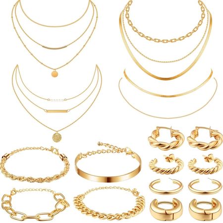Summer accessory set under $20! This set comes complete with necklaces, bracelets and earrings in gold. #summer #vacay #vacation #ootd #earrings #necklace #bracelets 

#LTKFestival #LTKtravel #LTKfindsunder50