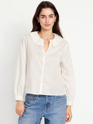 Ruffle Button-Down Shirt | Old Navy (US)