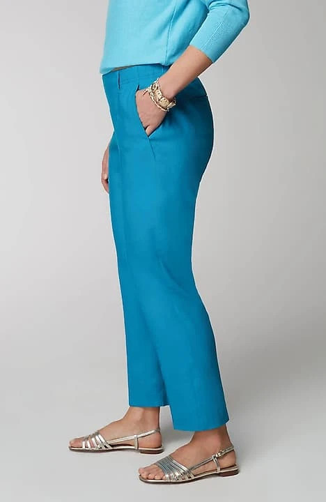 Pintucked Linen-Stretch Slim-Leg Pants | J. Jill