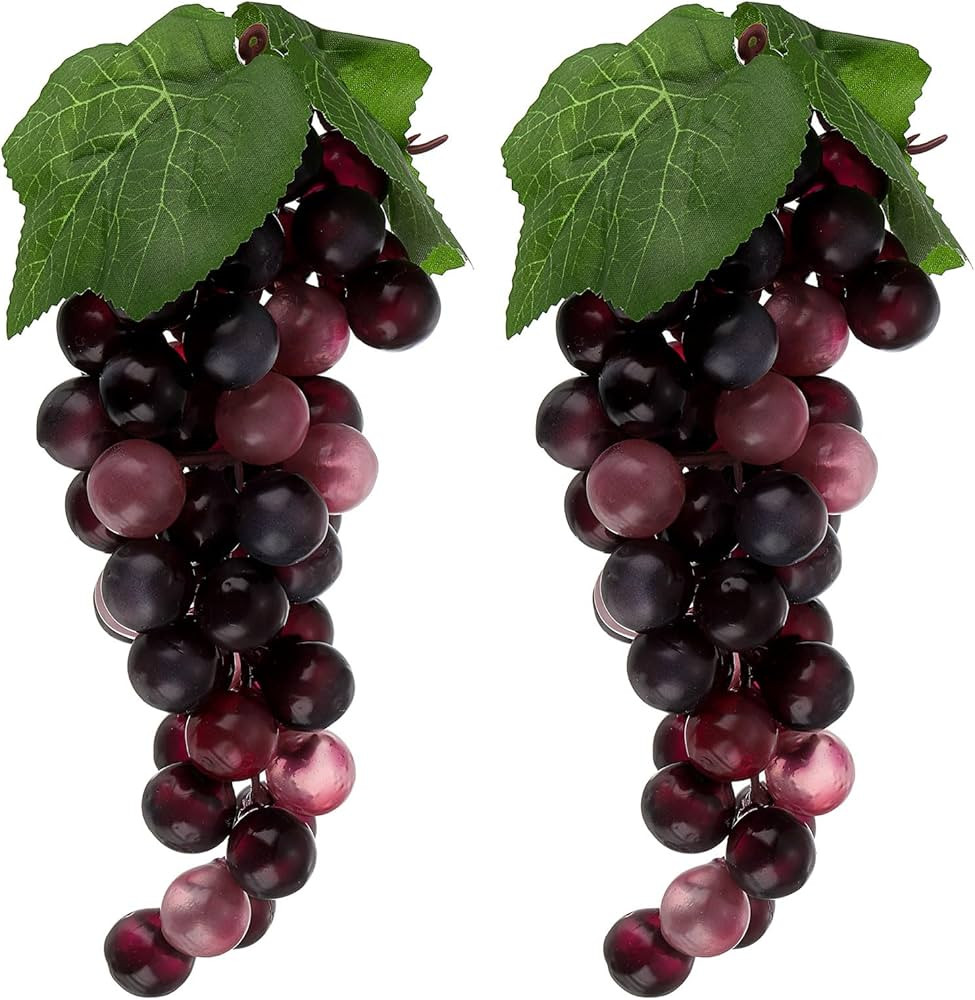 uxcell 2pcs Fake Grapes, Artificial Grapes, Fake Fruit Grapes for Wedding Party Cabinet Farmhouse... | Amazon (US)