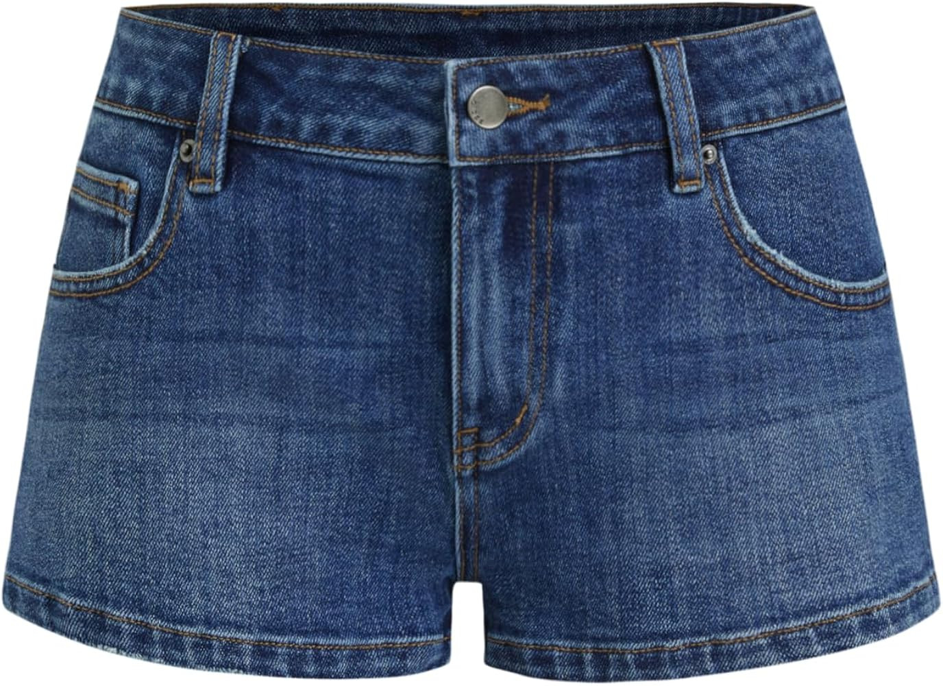 CIDER Women Low Waist Ultra Denim Short Slim Fit Straight Leg Micro Shorted Jean Shorts with Pock... | Amazon (US)