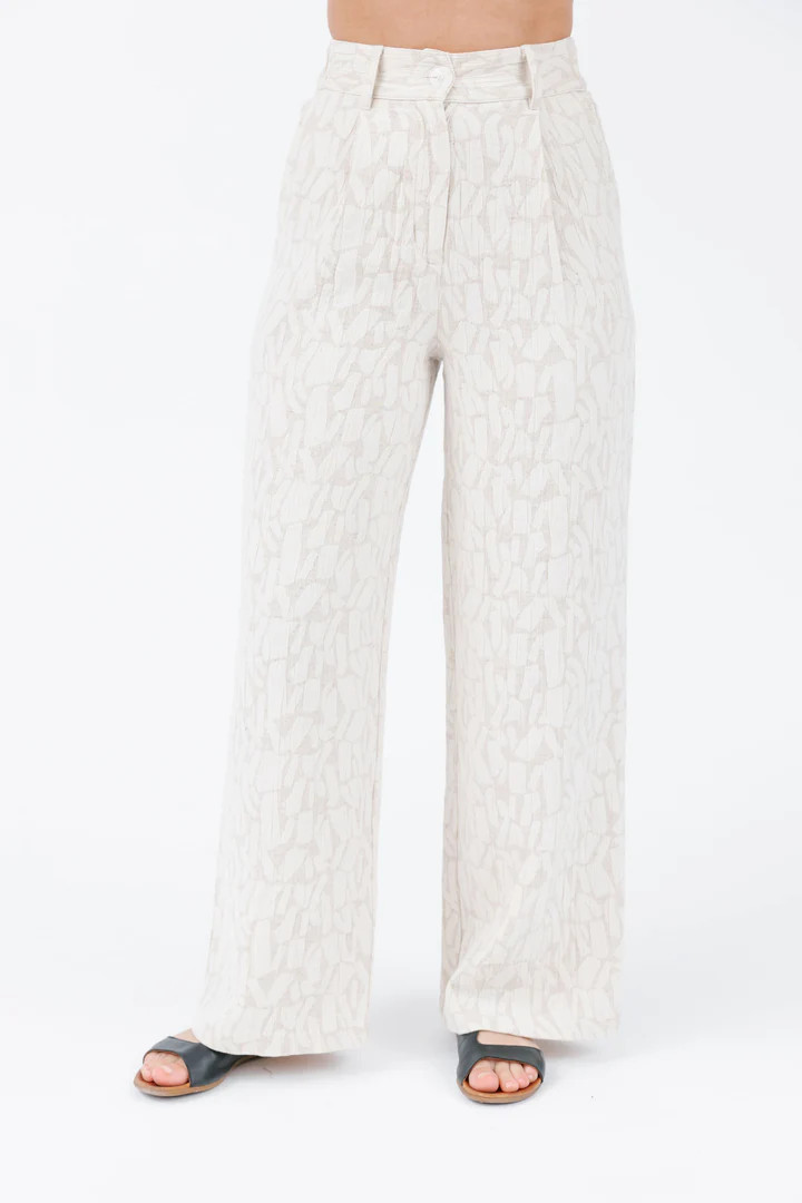 Harlow Wide Leg Pant in Oatmeal | SMASH+TESS CA