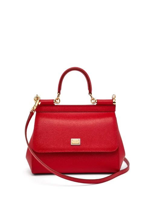 Dolce & Gabbana - Sicily Small Dauphine Leather Bag - Womens - Red | Matches (US)