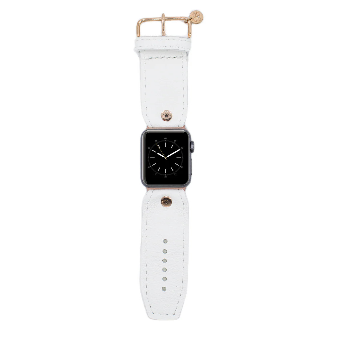 White Calfskin Sivella Watchband (Sparklet Enabled) | Sparkl