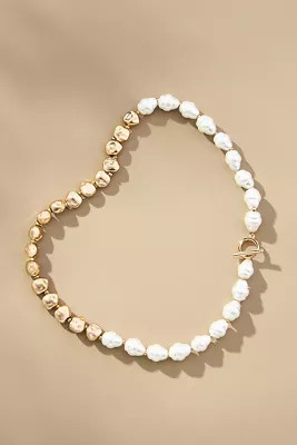Hammered Pearl Beaded Necklace | Anthropologie (US)