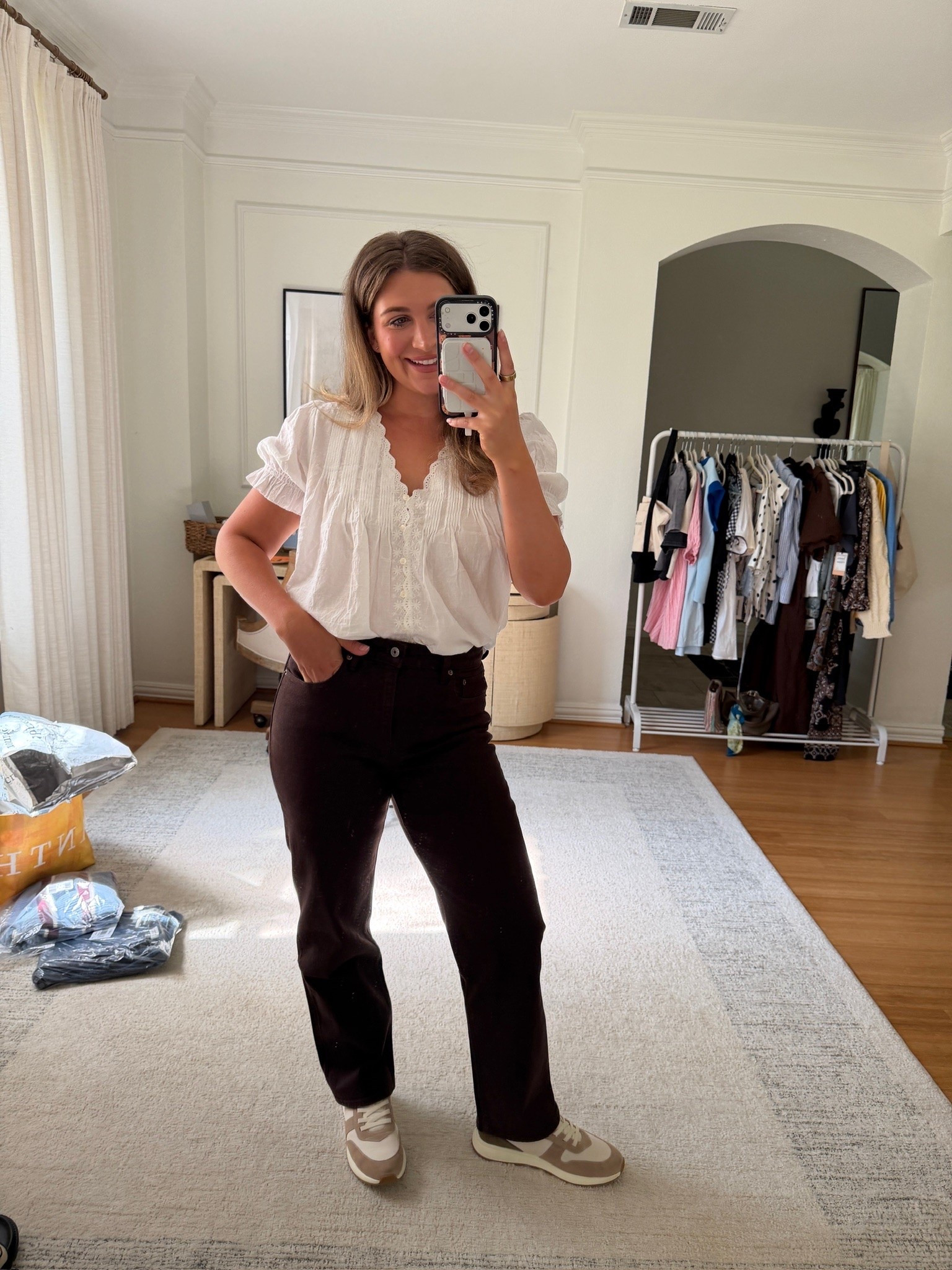 Brown denim is having a moment and I’m here for it 🤎 Paired with a classic white blouse for the easiest polished everyday look heading into fall!!

brown denim, brown jeans, white blouse, fall outfit, fall outfit 2026, transitional outfit, everyday outfit, casual chic outfit, mom outfit, denim outfit, fall fashion, neutral outfit

#LTKootd #LTKSeasonal