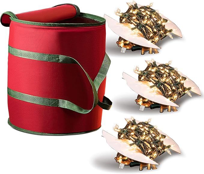 ZOBER Christmas Light Storage Bag - with 3 Cardboard Wraps to Store A Lot of Holiday Christmas Li... | Amazon (US)