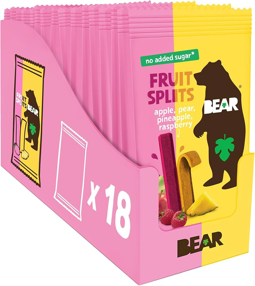 BEAR – Rollos de fruta real sin gluten, veganos y sin OMG, sabor a frambuesa y piña, paquete d... | Amazon (US)