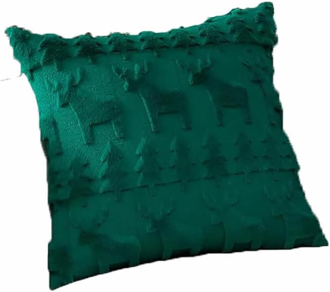 Xmas Soft Plush 3D Embroidery Square Throw Pillow Covers for Sofa | Amazon (US)