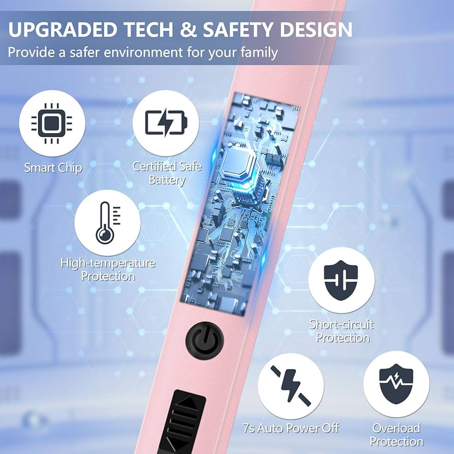 Candle Lighter, Flameless Windproof Electric Lighter with Safety Lock & LED Power Display, Arc Ty... | Amazon (US)