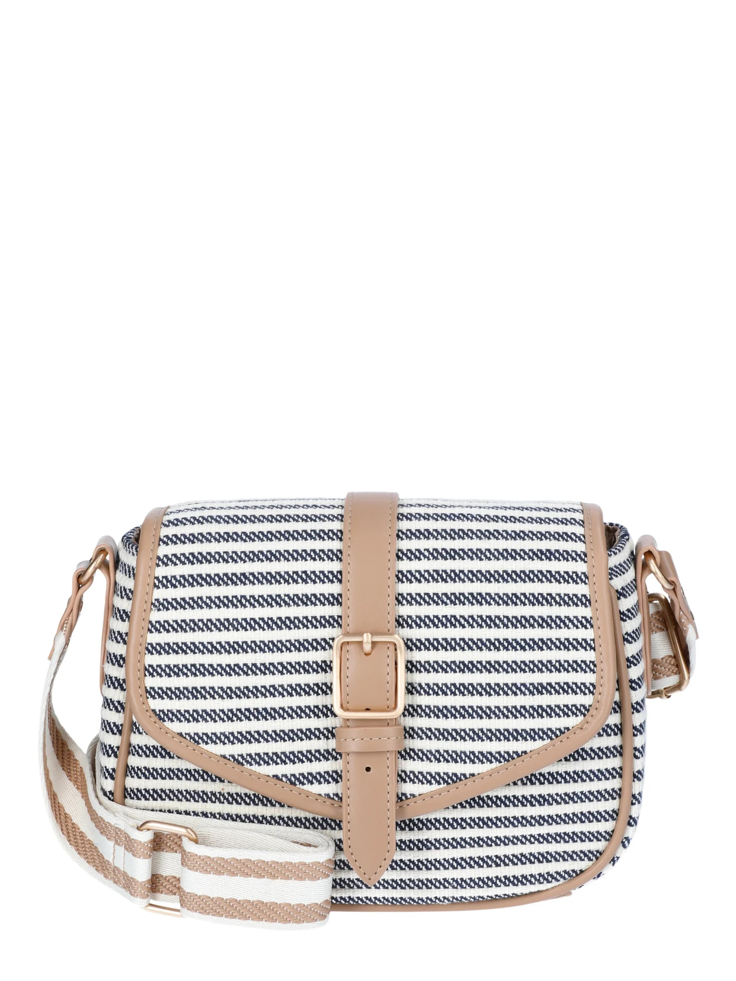 Time and Tru Women’s Daisy Crossbody Handbag, Navy Stripe | Walmart (US)