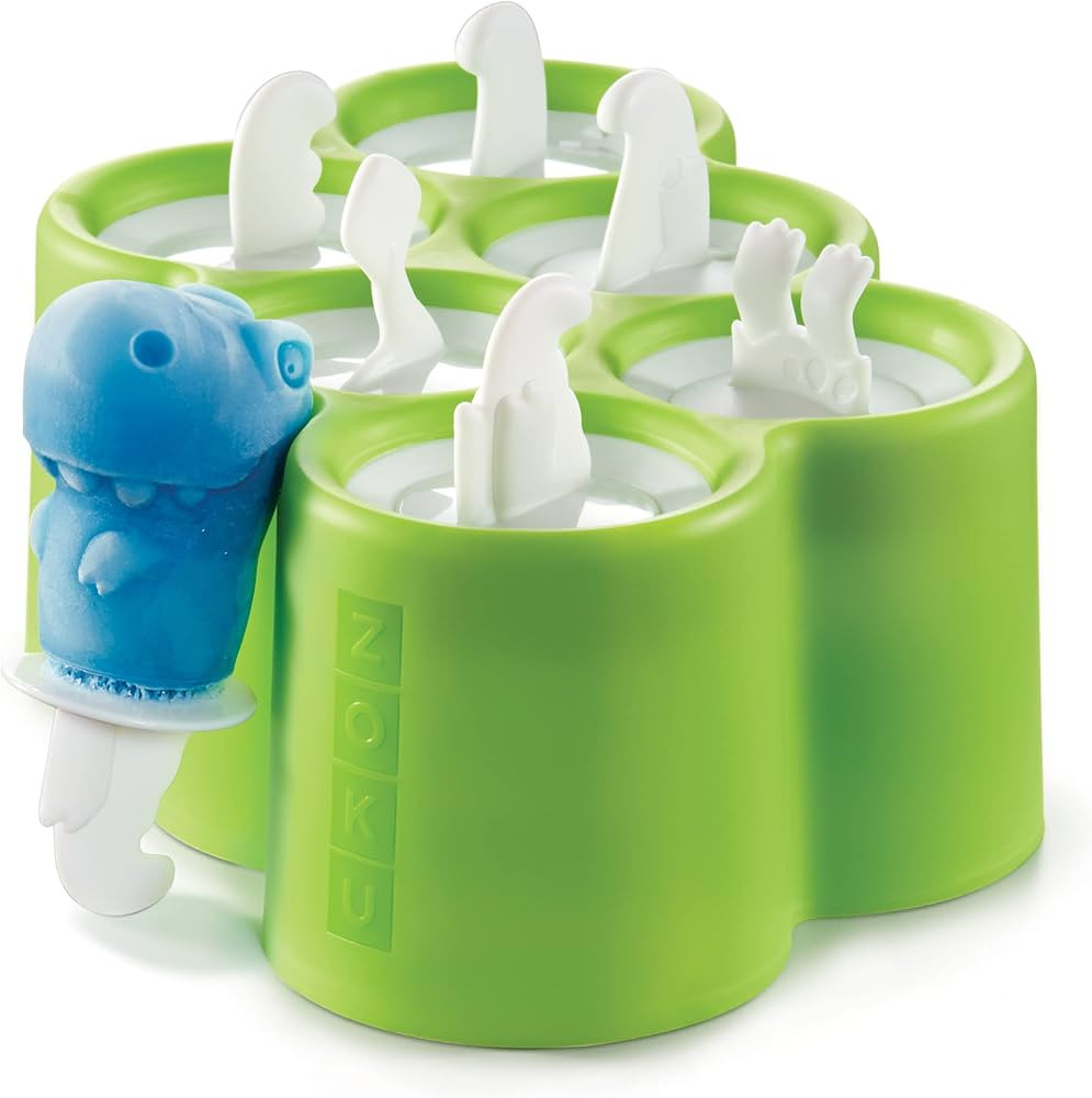 Zoku Dino Pop Molds, 6 Different Easy-release Silicone Popsicle Molds in One Tray, Unique and Fun... | Amazon (US)