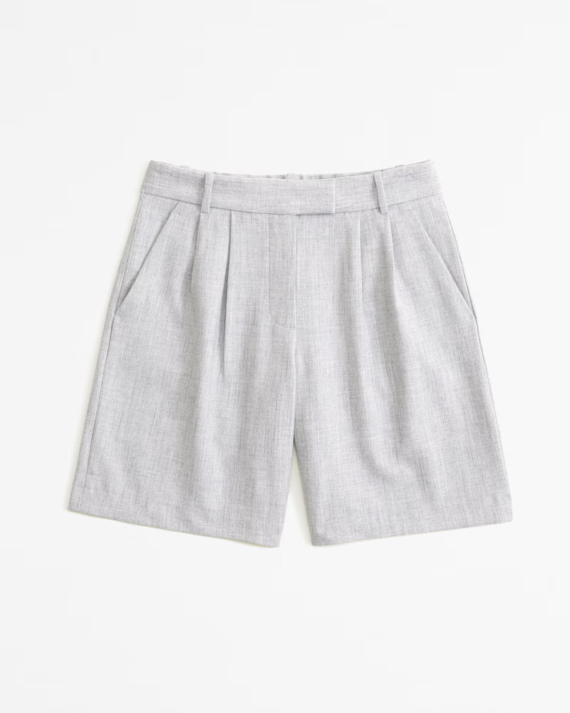 Abercrombie & Fitch Women's Mid Rise Tailored Short in Grey - Size 32 | Abercrombie & Fitch (US)