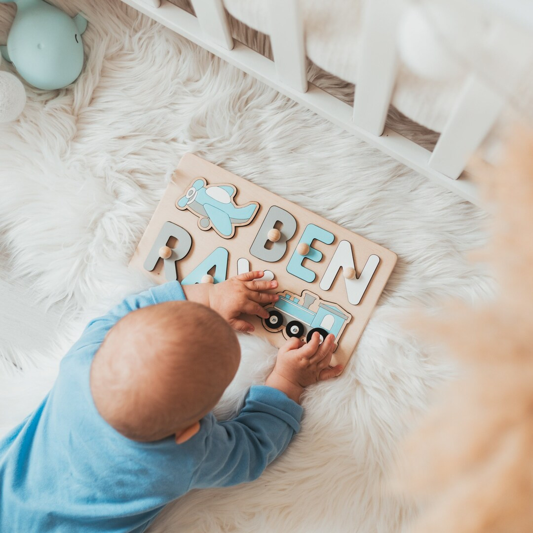 Name Puzzle For Toddler Boy, Wooden Toys, Personalized Gift For Kids, Baby Shower Gift, First Chr... | Etsy (US)