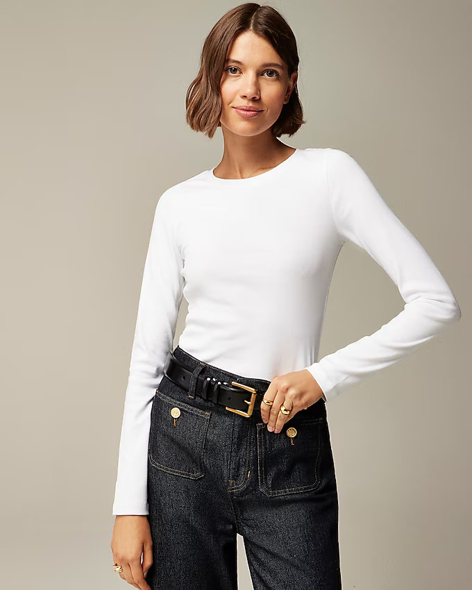 Perfect-fit long-sleeve crewneck T-shirt | J. Crew US