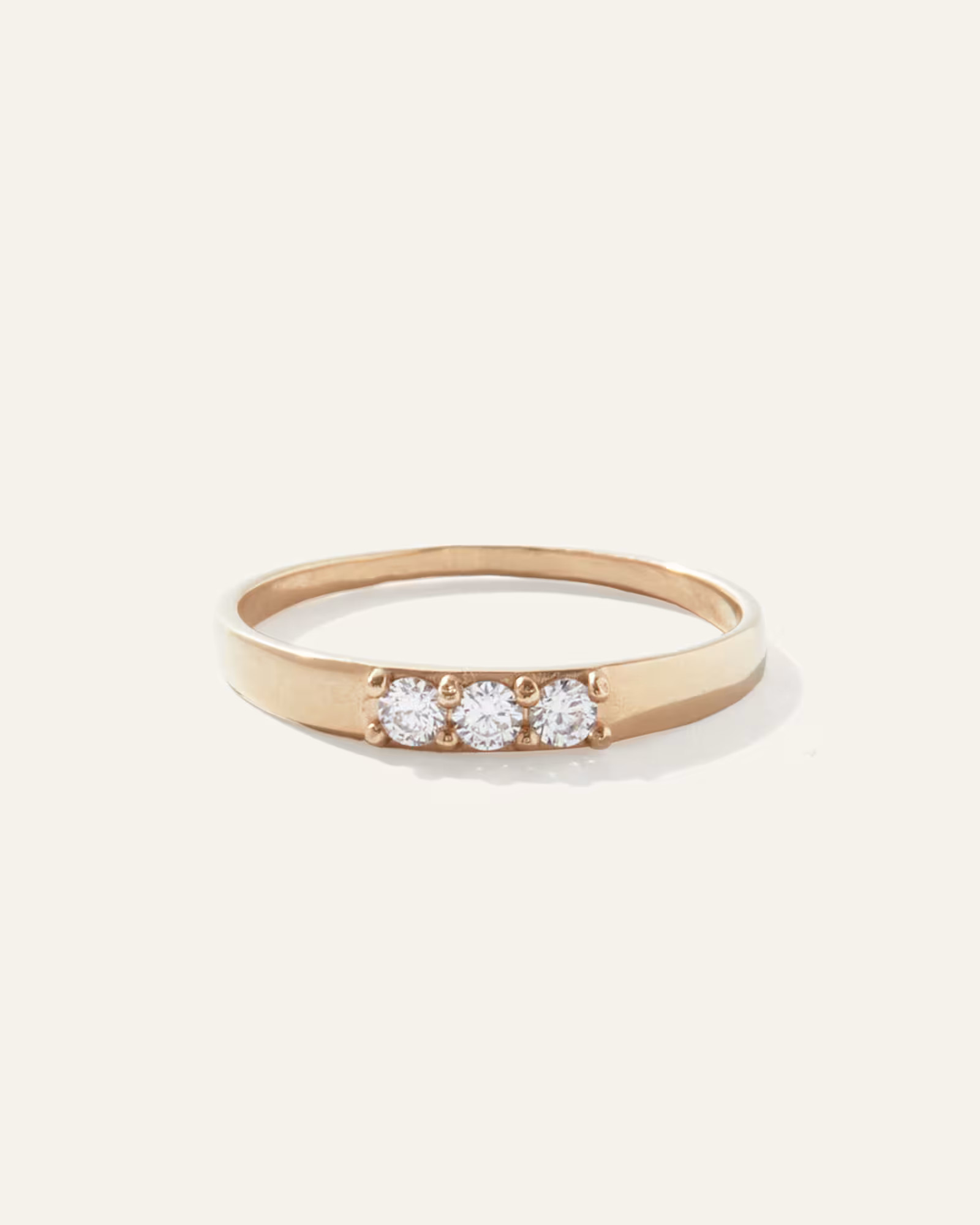 14K Gold Diamond Three Stone Tapered Band | Quince