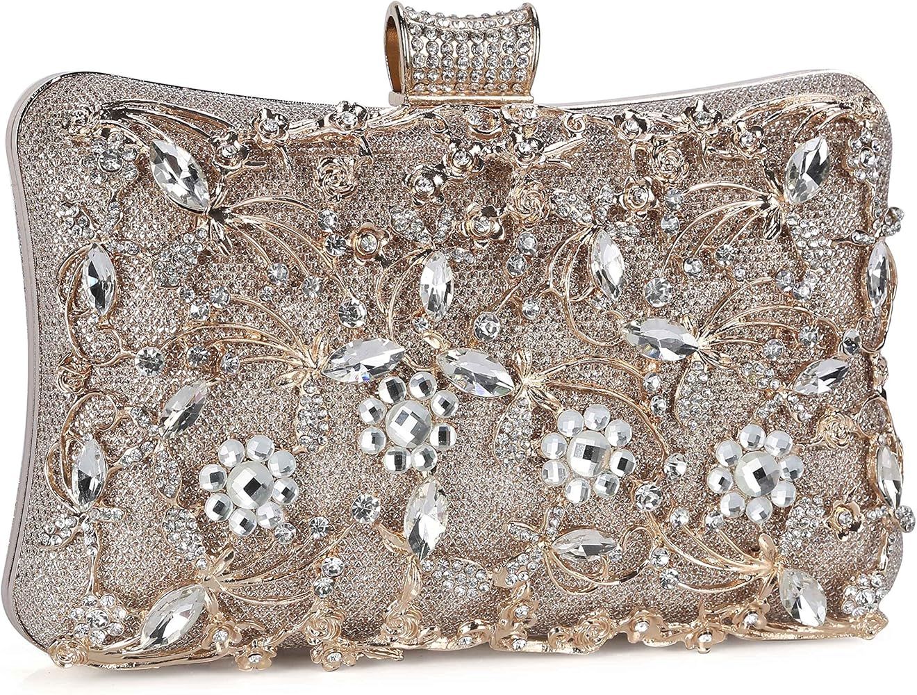 Tanpell Womens Crystal Evening Clutch Bag Wedding Purse Bridal Prom Handbag Party Bag | Amazon (US)