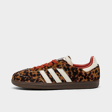 adidas Women's Originals Samba OG Leopard Casual Shoes in Core Black/Preloved Red/Cream White Size: 6.5 | Finish Line (US)