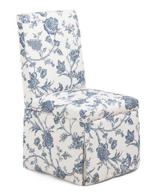 Floral Slip Cover Rolling Caster Wheel Dining Chair | TJ Maxx