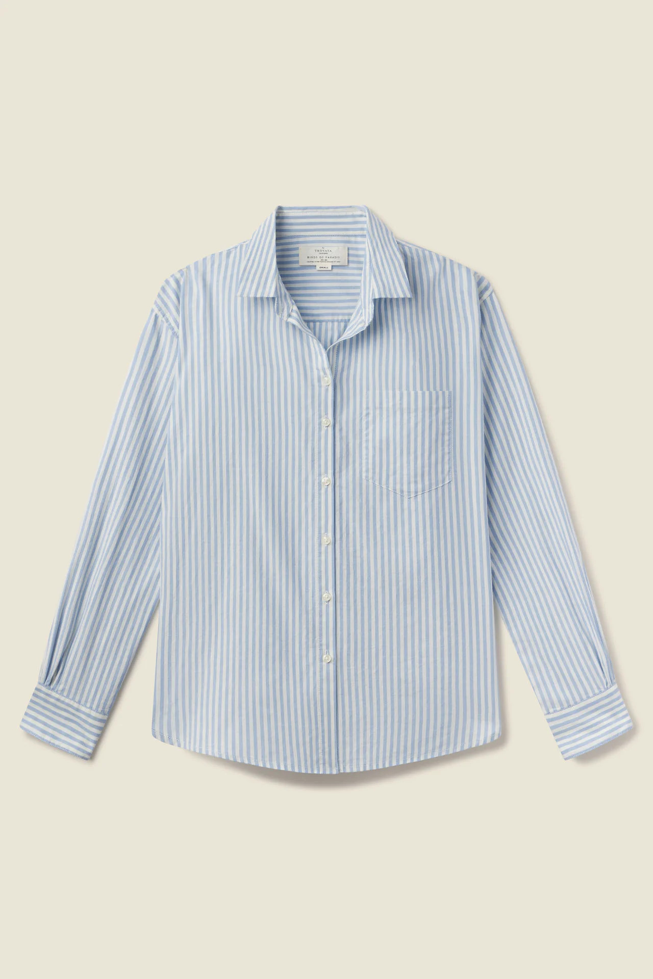 Blake Oversized Boyfriend Shirt Blue Oxford Stripe | TROVATA