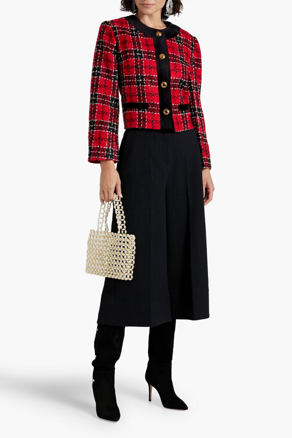 Checked bouclè-tweed jacket | The Outnet (US and CA)