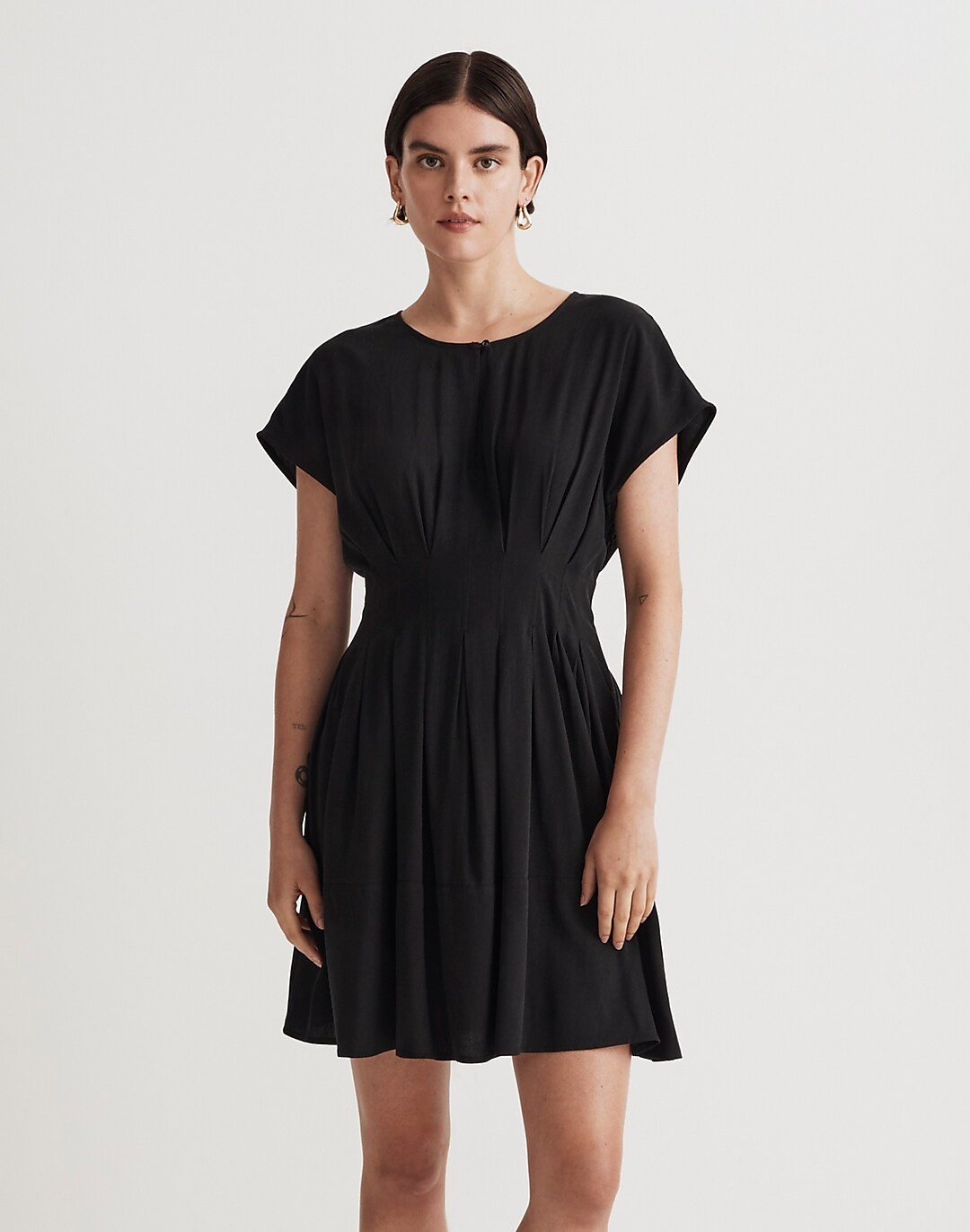 The Lucie Pleated Mini Dress | Madewell