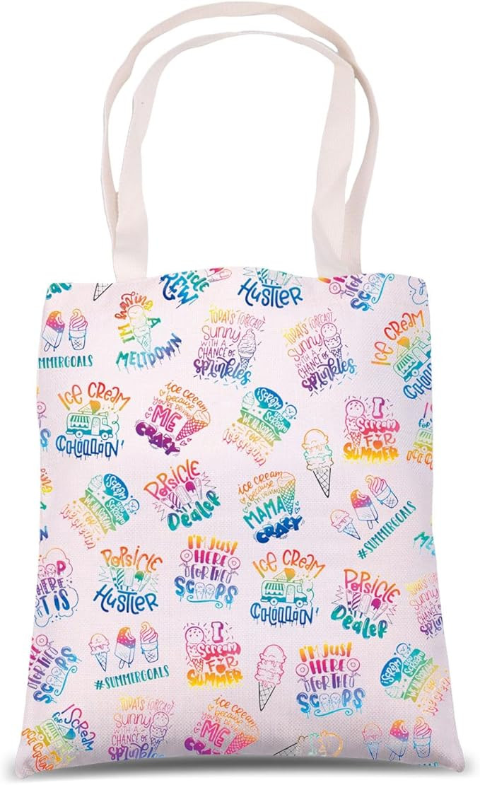 MNIGIU Ice Cream Lover Gift Ice Cream Inspired Shoulder Bag Ice Cream Summer Tote Bag Funny Ice C... | Amazon (US)