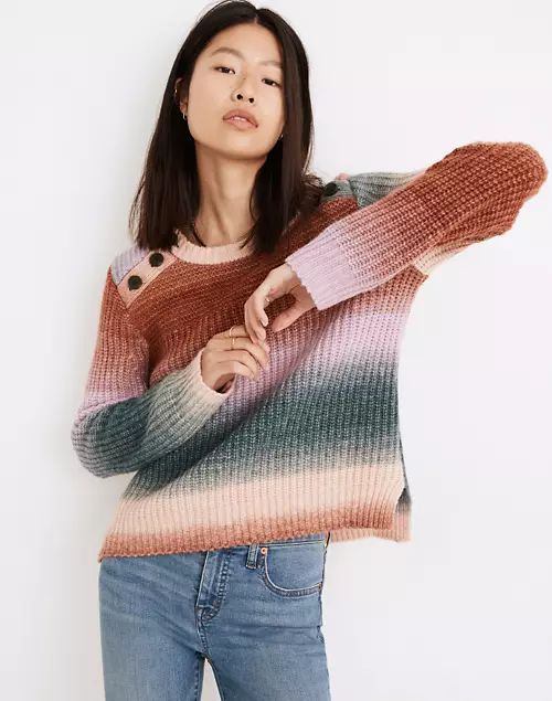 Space-Dyed Button-Shoulder Pullover Sweater | Madewell