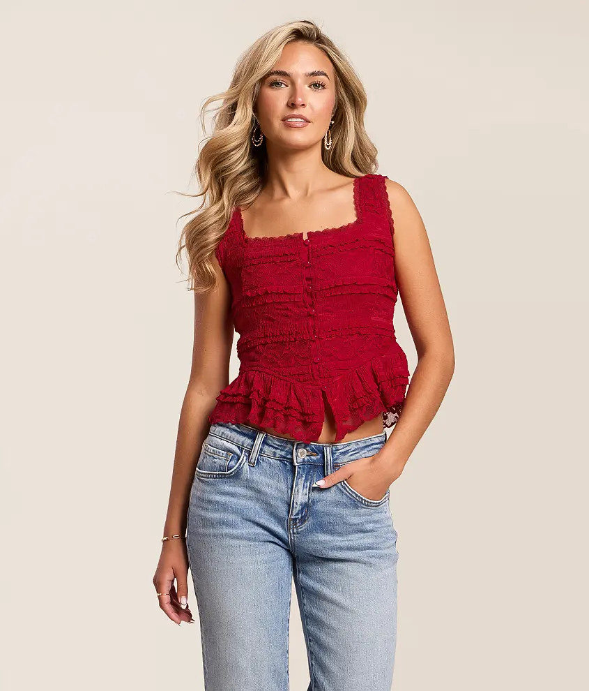 Lace Peplum Tank Top | Buckle