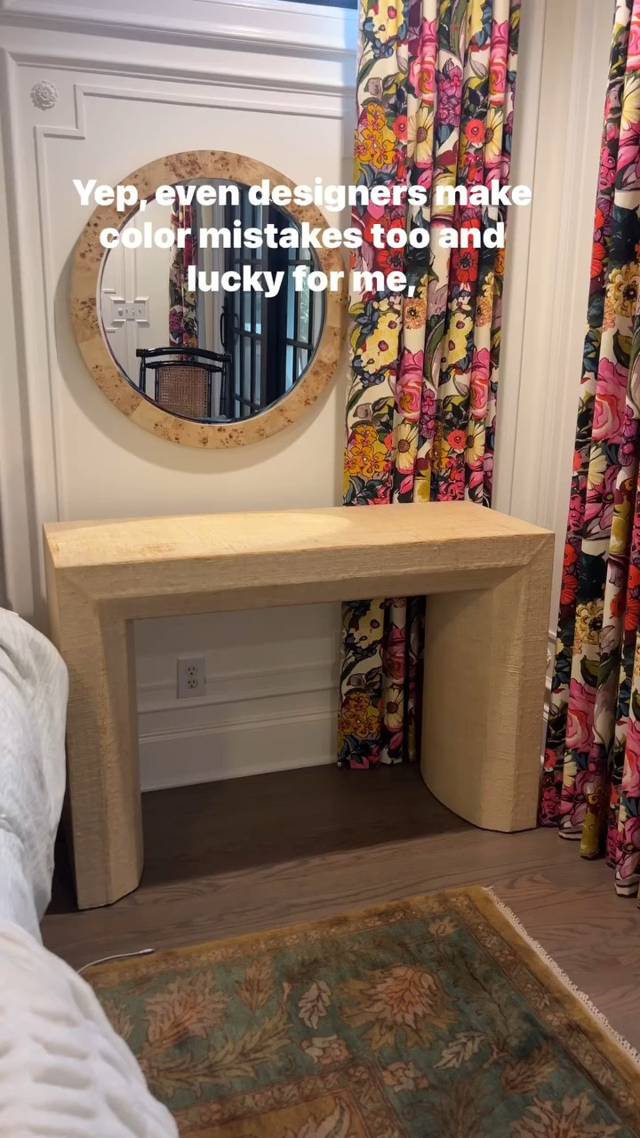 I often take risks in my own home that I would never take in a client’s home. These grasscloth consoles are a prime example of that. I originally noticed the glue on the grasscloth turning brown about two years ago. I’m not quite sure why it happened, but I suspect that the glue was a bad batch and was failing. 

I reached out to a couple of experts to get their opinions and the general consensus was to paint the grasscloth. Painted grasscloth furniture is a pretty big trend right now and one that I personally adore. So, while I loved the natural grasscloth color of the original tables, I was excited to try something new. 

I decided to take a bit of a risk and chose a chartreuse color from my draperies but almost as soon as I started painting I could tell that it wasn’t going to work out. It was neon. I continued on so that I could be sure and it definitely didn’t look anything like what I was going for. So, I switched gears and instead of tweaking the color I chose a beautiful deep red shade. 

I am pleased that I can still see the texture of the grasscloth through the paint. This color creates a totally different vibe in our bedroom and I am here for it. Sometimes risks pay off and sometimes they don’t - but I never regret taking risks and trying something new!  What do you think of the new color?
•
•
•
#housebeautiful #southernliving #myhousebeautiful #traditionalwithatwist #southernhome #traditionalhome #chinoiseriechic  #sodomino #southernhomemag #betterhomesandgardens #dominomag #bhgstylemaker #mytradhome #moderntraditional #southerncharm #southernstyle #interiorstylingideas #classicdecor #hgtvmagazine #hgtvhome #ighomes #interiordecoratingideas #stylishhomevibes #graciouslivingstyle #colormakesmehappy 
#bhgcolor #boldcolor #colorfuldecor #reddecor #grasscloth

#LTKStyleTip #LTKHome #LTKWatchNow