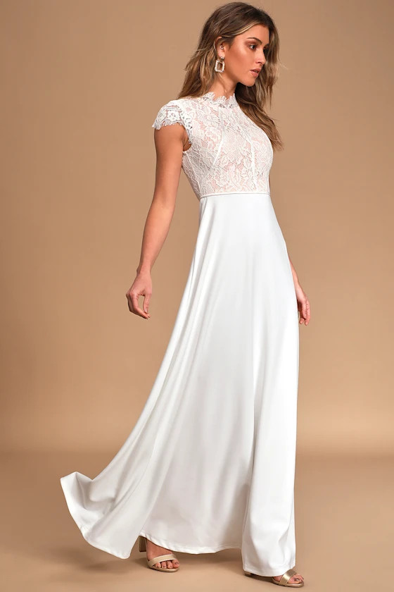 This Heart of Mine Ivory Lace Maxi Dress | Lulus (US)