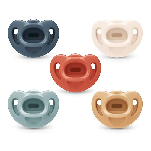 NUK Timeless Comfy Pacifier | 100% Silicone, One-Piece Design | BPA-Free, Gentle on Baby’s Skin | 5-Pack, for 6-18M | Amazon (US)