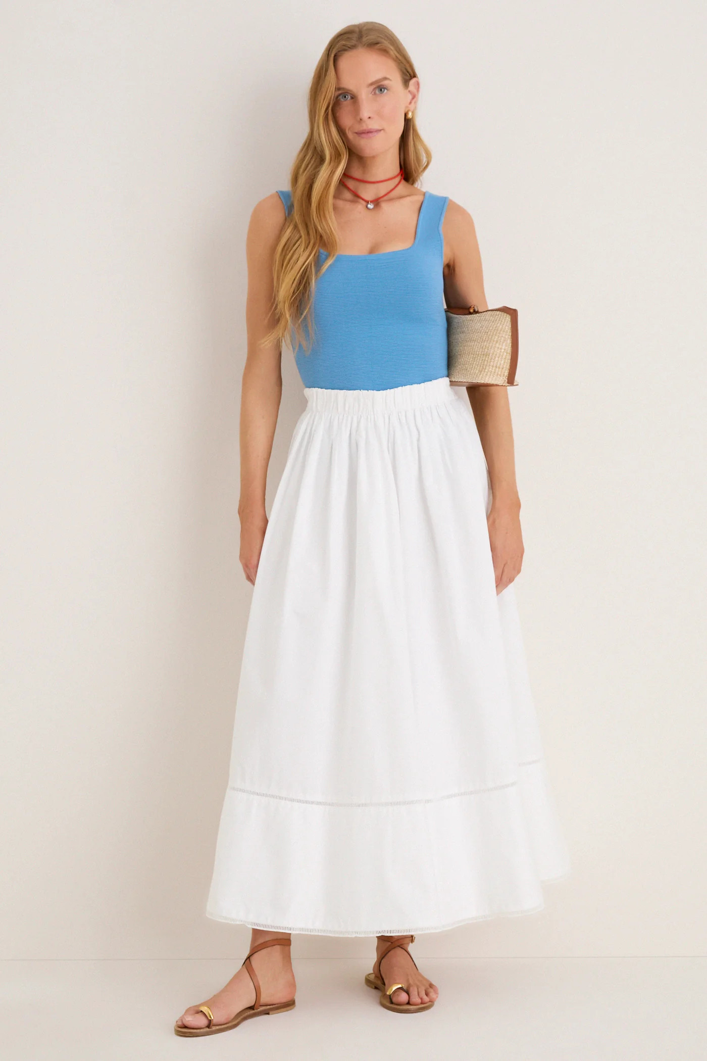 White Cotton Poplin Nicole Circle Skirt | Tuckernuck (US)