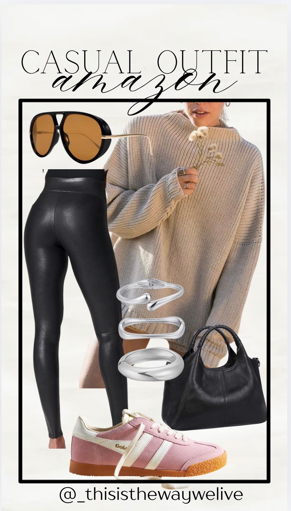 Casual + Comfy Winter Outfit 🩶
Oversized Sweater and faux leather leggings are a classic. 

#LTKmomlife #LTKOver40 #LTKU