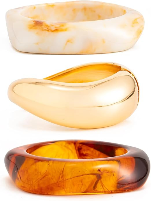 Chunky Acrylic Bangle Bracelet for Women Colorful Resin Bracelets Trendy Stack Statement Cuff Jew... | Amazon (US)