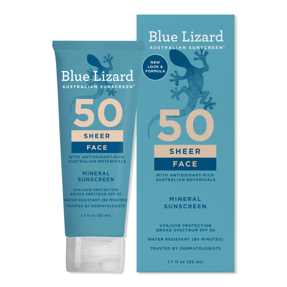 BLUE LIZARD AUSTRALIAN SUNSCREEN Sheer Mineral Sunscreen Lotion for Face SPF 50 | Ulta